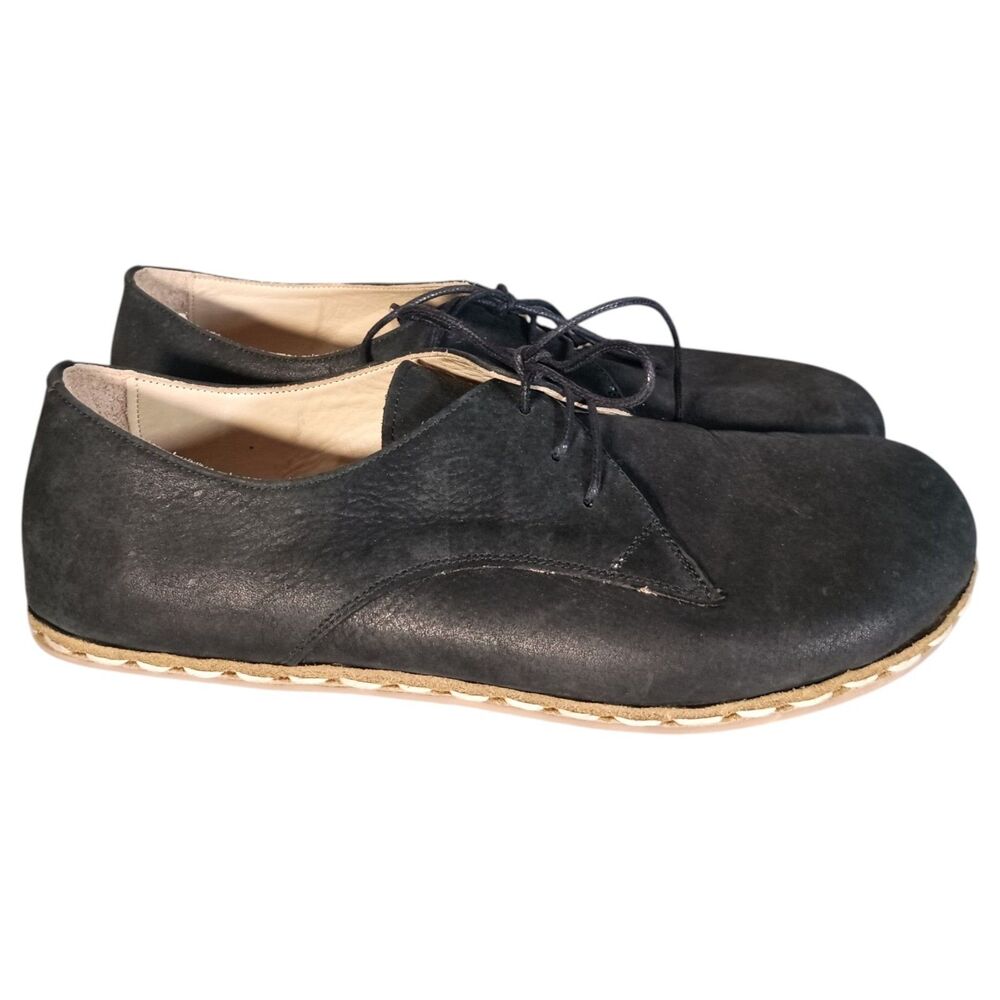 Atlantis Handmade Barefoot Casual Shoes Men's 11 Black Leather Lace up - Picture 3 of 11